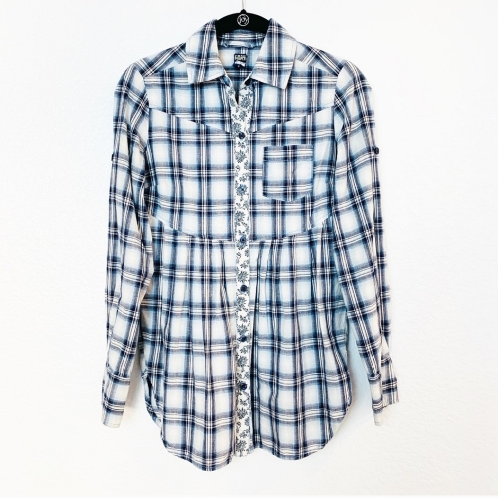 EUC | Free People | Long Sleeve Plaid Button Down | Size 2
